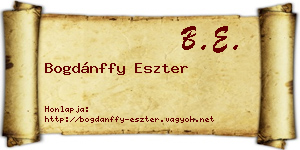 Bogdánffy Eszter névjegykártya