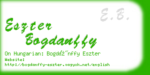 eszter bogdanffy business card